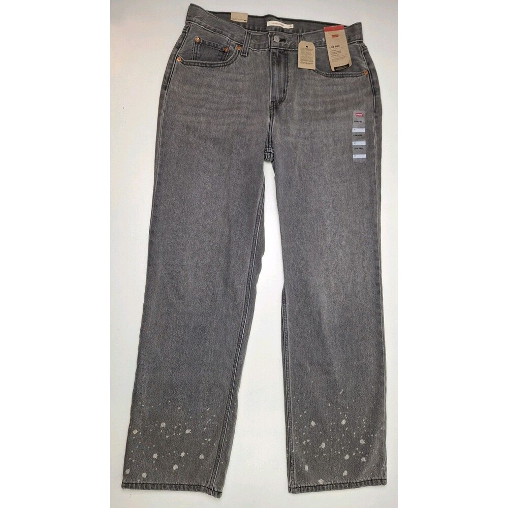 Levi's Gray Denim Paint Splatter Low Pro Straight Jean Women's 31 (33x31.5) NWT